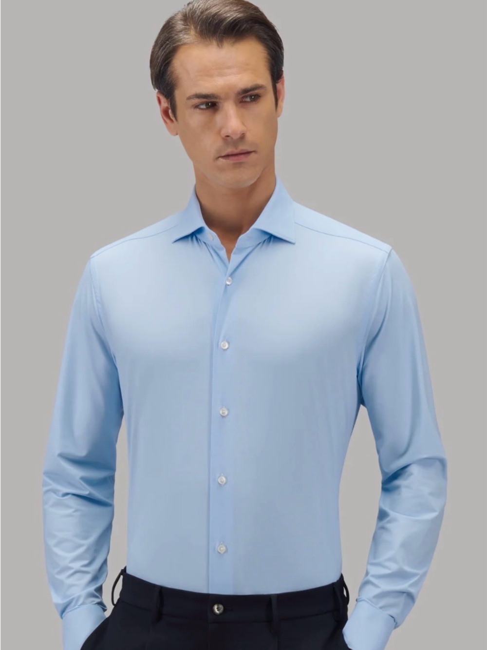 XACUS Blue Button Down Dress Shirt Size 17.5/44